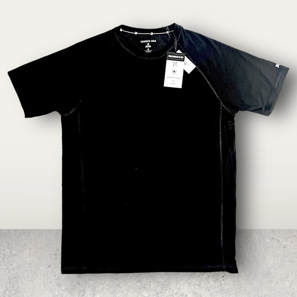 NWT KENNETH COLE ACTIVE TECH RAGLAN SS TEE IN BLACK MENS SIZE MEDIUM - Picture 3 of 8
